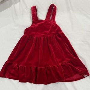 Cat & Jack Red Velvet Ruffle Strap Dress